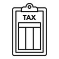 Tax clipboard icon, outline style Royalty Free Stock Photo