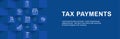 Tax concept - percentage paid, icon and income idea. Flat vector outline illustration Web Header Banner Royalty Free Stock Photo