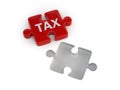Tax concept with red puzzle piece Royalty Free Stock Photo