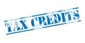 Tax credits blue stamp Royalty Free Stock Photo