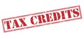 Tax credits red stamp Royalty Free Stock Photo