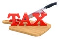 Tax cut concept. 3D rendering Royalty Free Stock Photo