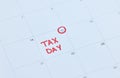 Tax day, calendar schedule and reminder for government law compliance deadline, file income tax return or self