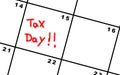 Tax day on a calendar