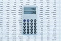 Tax day in the display of a calculator Royalty Free Stock Photo
