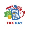Tax Day in the United States icon vector Royalty Free Stock Photo