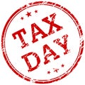 Tax day red rubber stamp