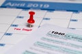 Tax Day reminder for April 15 on calendar