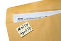 Tax Day reminder for April 15 on envelope