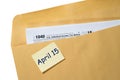 Tax Day reminder for April 15 on envelope