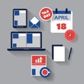 Tax Day Reminder, USA Tax Deadline, Due Date Warning Design Concept