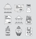 Tax day set icons