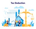 Tax deduction. Income subsidies. Idea of accounting and payment. Royalty Free Stock Photo