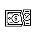 tax deductions line icon vector illustration