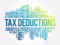 Tax Deductions word cloud collage, business concept background