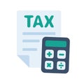 Tax document icon with calculator for calculating taxes Royalty Free Stock Photo