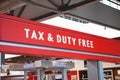 Tax and duty free logo sign