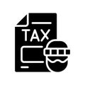 Tax evasion black glyph icon Royalty Free Stock Photo