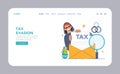 Tax evasion web banner or landing page. Financial efficiency, budgeting