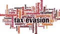 Tax evasion word cloud Royalty Free Stock Photo