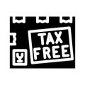 tax exemption glyph icon vector illustration
