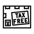 tax exemption line icon vector illustration