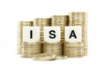 ISA (Individual Savings Account) on gold coins on