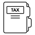 Tax folder icon, outline style Royalty Free Stock Photo