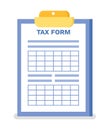 Tax Form Clipboard with Table and Empty Space