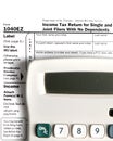 Tax form EZ with calculator