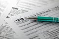 tax form 1040 and pen Royalty Free Stock Photo