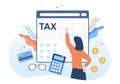 Tax Form of State Government Taxation with Forms, Calendar, Audit, Calculator or Analysis to Account and Payment in Illustration