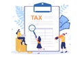 Tax Form of State Government Taxation with Forms, Calendar, Audit, Calculator or Analysis to Account and Payment in Illustration