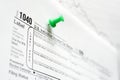 Tax forms on bulletin board