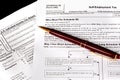 Tax forms for the self employed Royalty Free Stock Photo