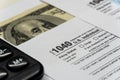 Tax forms 1040. U.S Individual Income Tax Return Royalty Free Stock Photo