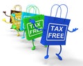 Tax Free Bags Represent Duty Exempt Discounts Royalty Free Stock Photo