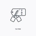 Tax free outline icon. Simple linear element illustration. Isolated line Tax free icon on white background. Thin stroke sign can