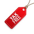 Tax free price tag. Red label. Vector illustration. Royalty Free Stock Photo