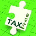 Tax Free Puzzle Means Untaxed Or Duty Excluded Royalty Free Stock Photo