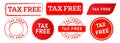 tax free rectangle and circle stamp label sticker sign information costless untaxed