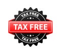 Tax free red label. Tax free icon. Vector illustration Royalty Free Stock Photo