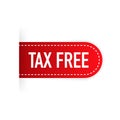 Tax free red label on white background. Vector illustration. Royalty Free Stock Photo