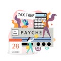 Tax free shopping vector concept for web banner, website page Royalty Free Stock Photo