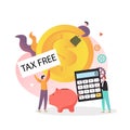 Tax free shopping vector concept for web banner, website page Royalty Free Stock Photo