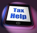 Tax Help On Phone Displays Taxation Advice Online Royalty Free Stock Photo