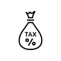 Black solid icon for Tax, exemption and save