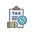 Color illustration icon for Tax, levy and finance