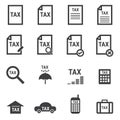 Tax icon set, flat design vector illlustion eps10. Royalty Free Stock Photo