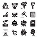 Tax icons set Vector illustration Royalty Free Stock Photo